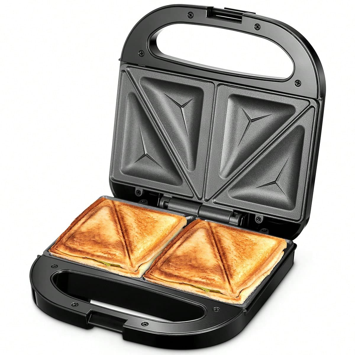 Cikky Appareil à Sandwich Toaster Croques Monsieur, Sandwich Maker 2 Tranches Machine Grill 750W, Plaque Antiadhésive