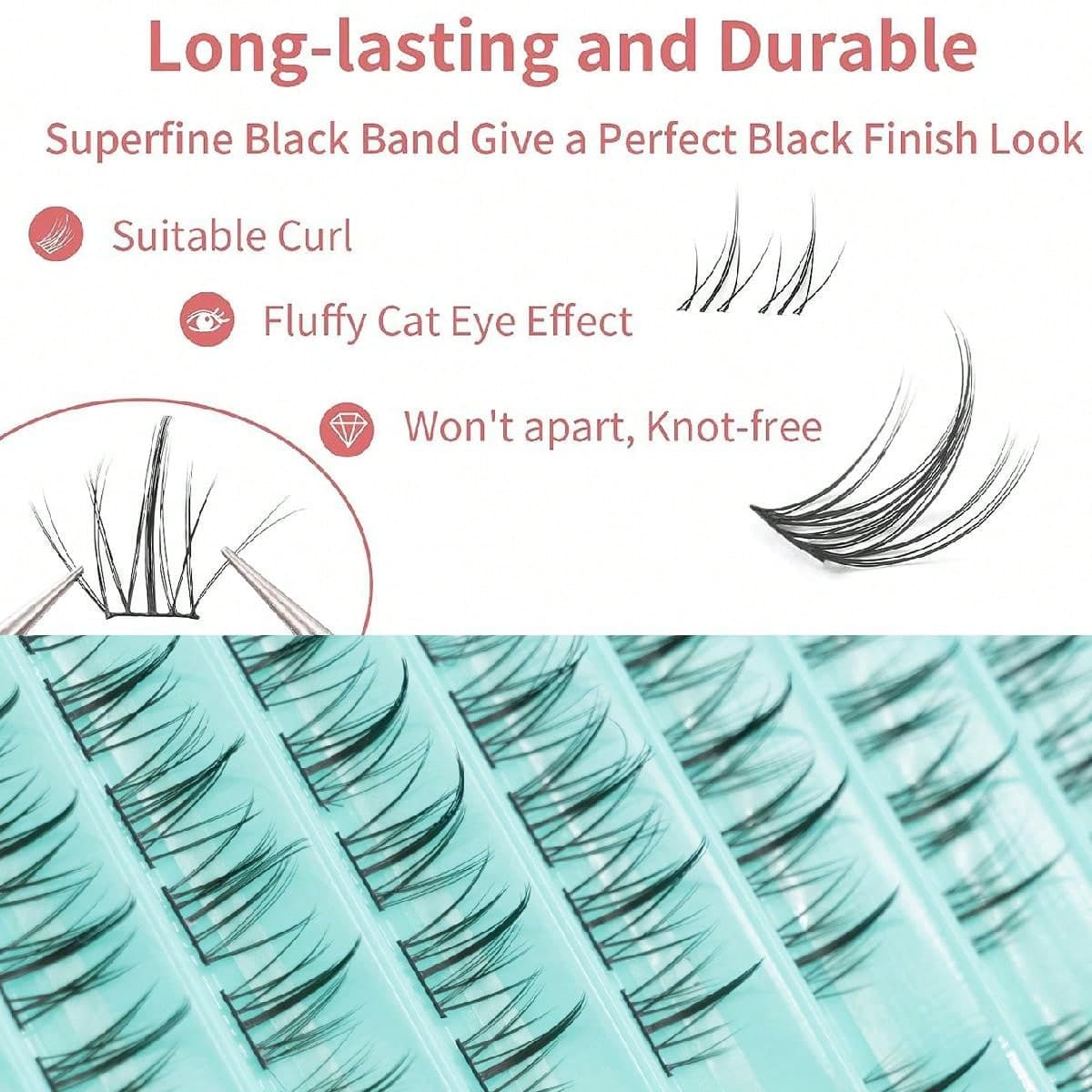 120 Pièces Grappes De Cils Naturels Extension Individuelle De Cils Asiatiques 3d C Boucle Faux Cils Wispy Cluster Cils Naturels Look Diy À Domicile